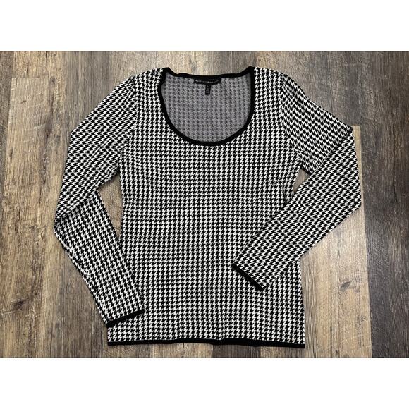 White House Black Market Houndstooth Sweater Size Large - Picture 1 of 6